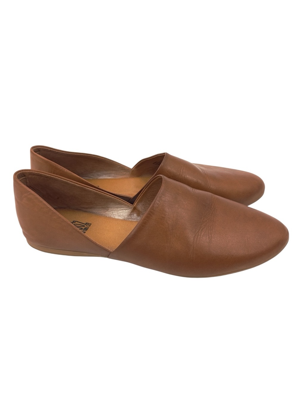Miz Mooz Kimmy Leather Flats Size 38 US 7.5-8 Brandy Brown Casual Minimalist